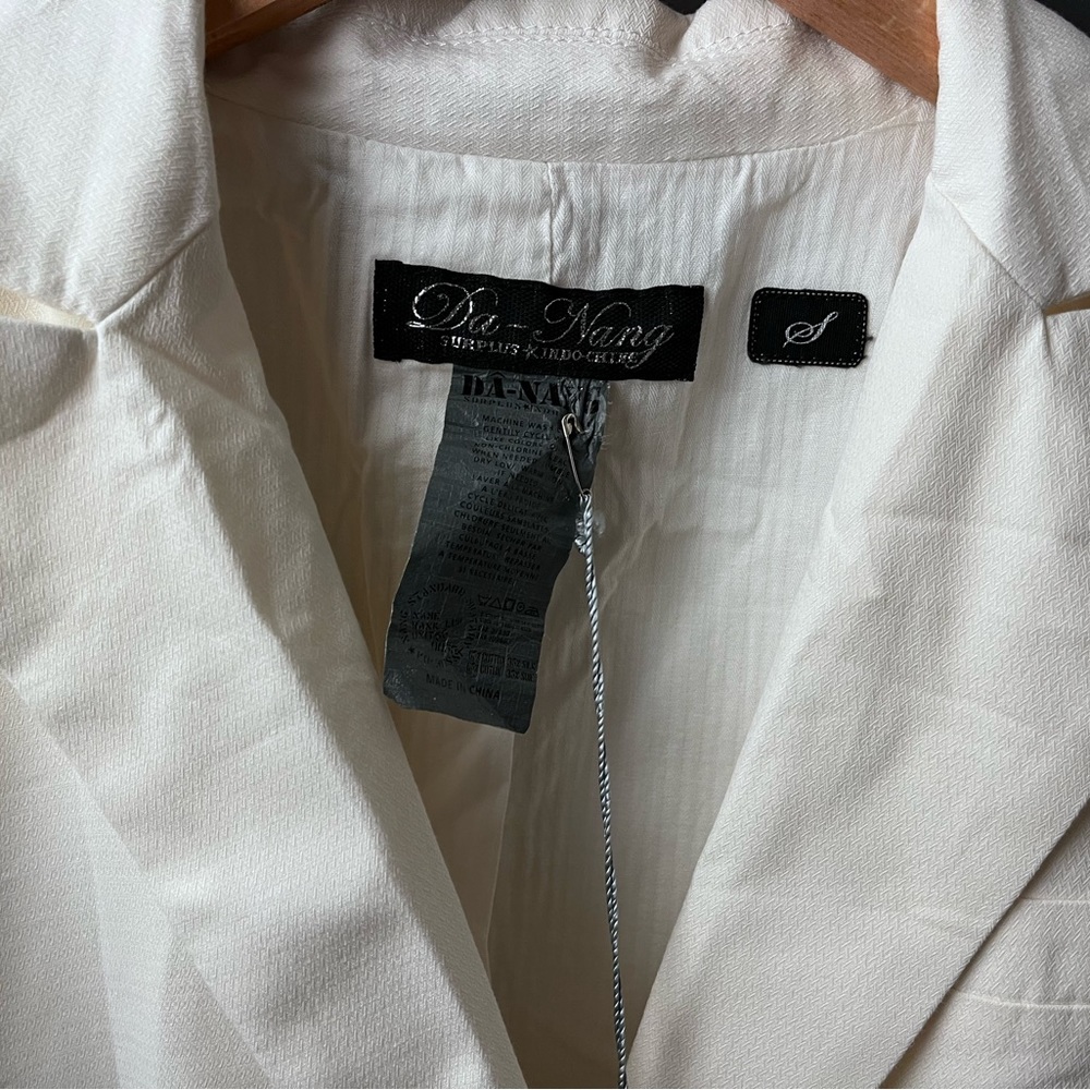 🎉HP!🎉 NWT Da-Nang Eggshell white cotton/silk blazer. Size Small 🕊️ - Picture 8 of 12